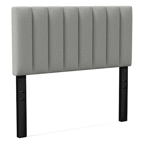 Channel Tufted Headboard Twin, Deco Weave, Pearl Gray