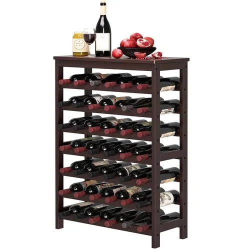 42-Bottle Wine Rack Free Standing FLOOR, 7-Tier Display Wine Storage