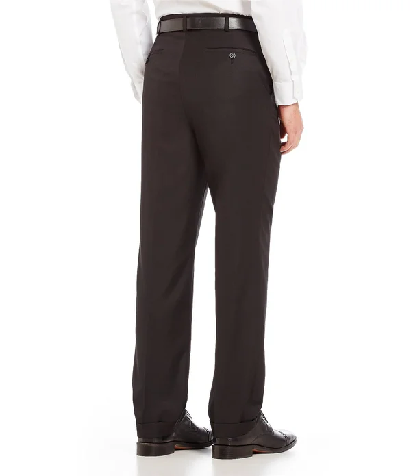 Roundtree Yorke TravelSmart Luxury Gabardine Ultimate Comfort Classic Fit Pleat Front Non-Iron Dress Pants - 40 34