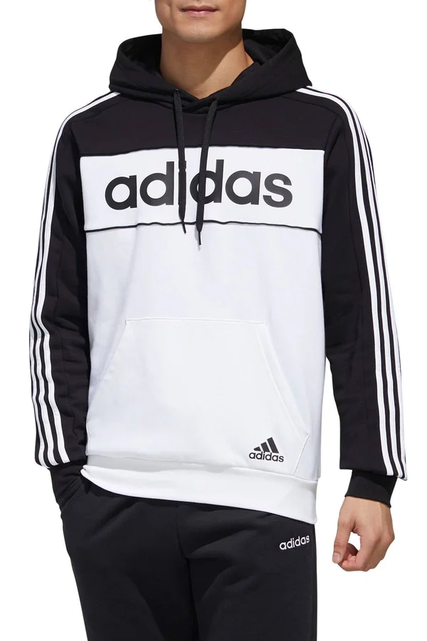 Adidas Men's Essentials Colorblock Hooded Sweatshirt Black/White M