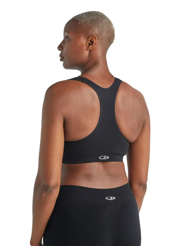 Icebreaker Anatomica Seamless Sport Bra Black Women S