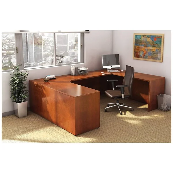 Lorell Cherry Essentials Rectangular Desk Shell - Red