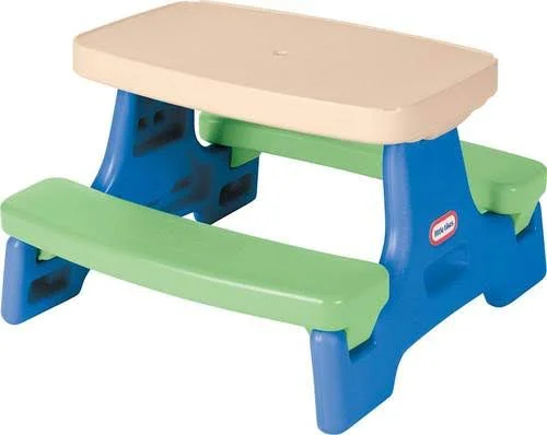 Little Tikes Easy Store Jr. Play Table with Umbrella - Blue\Green