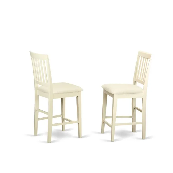 East West Furniture JAVN3-WHI-C 3 Piece Counter Height Table and 2 Chairs Set