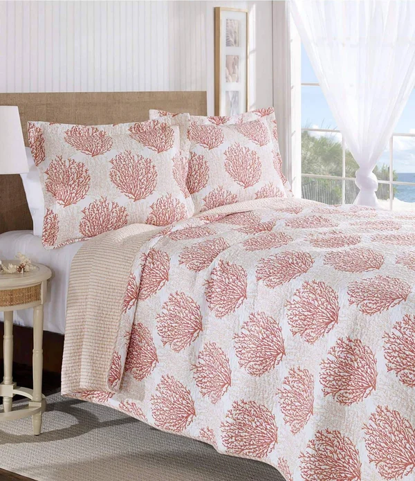 Laura Ashley Coral Coast Quilt Set Twin