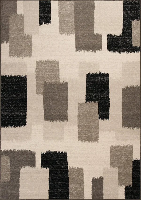 Kas Reflections 7413 Black & White Palette Area Rug 6&7x22 x 9&6x22