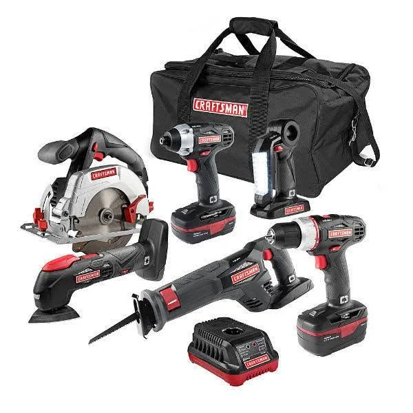 Craftsman C3 19.2-Volt 6 Piece Lithium-Ion Combo Kit Full Combo Everything Raftsman C3 19.2-Volt Li Lithium-Ion Combo Kit Drill