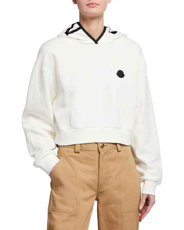 Moncler - Women Logo Sweatshirt Hoodie White L