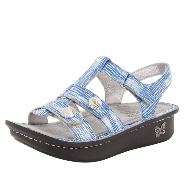 Alegria Leather Multi-strap Sandals w/Backstrap - Kleo - Size EU42(US11.5-12), Wrapture Blues