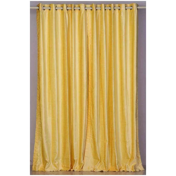 Yellow Ring, Grommet Top Velvet Curtain, Drape, Panel - Piece