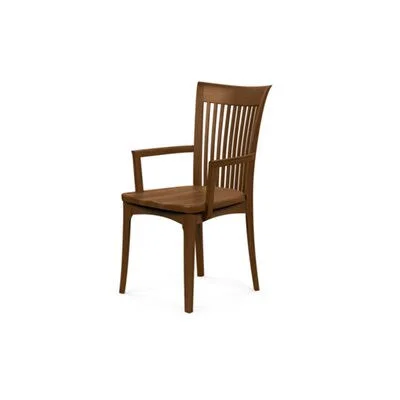 Sarah Leather Upholstered Slat Back Arm Chair Copeland Furniture Upholstery Color: Walnut(M7407) Fabric - Frame Color: Saddle Che