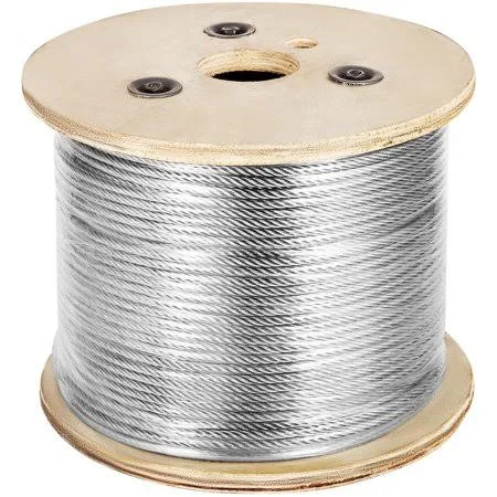 Vevor 1/4 inchx 500ft Stainless Steel Aircraft Cable Reel 7x19 Stainless Steel Cable T304 Wire Rope Winch Cable Replacement, Siz