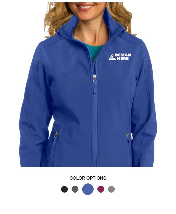Custom Embroidered Port Authority Women's Logosportswear Jackets - Ladies Core Soft Shell Jacket - Size: XL, True Royal