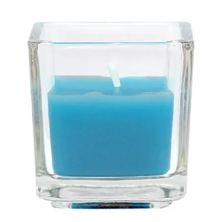 Jeco Inc. Square Glass Votive Candle, Blue