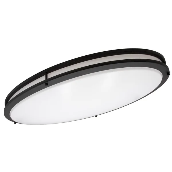 Maxxima 32 in. Oval LED Ceiling Mount Fixture, Dual Ring Black TRIM, Dimmable, 3000K Warm White, 4600 Lumens