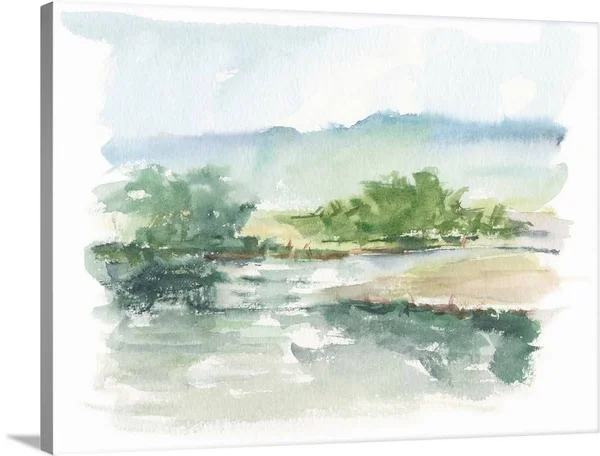 Spring Watercolor Sketch V - Canvas Wall Art, 40x30, Great Big Canvas