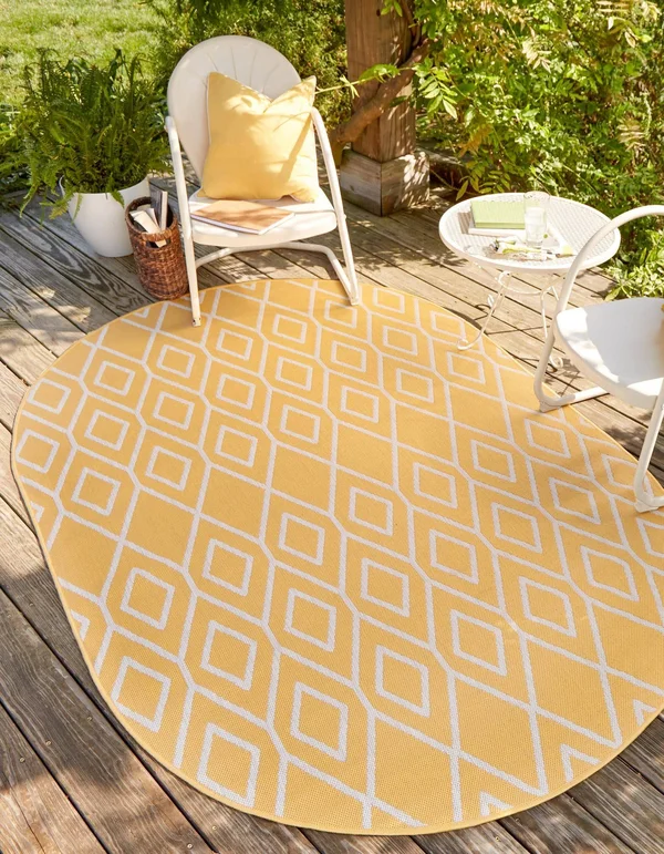 Jill Zarin Turks & Caicos Indoor Outdoor Rug - Yellow, 5x8 ft