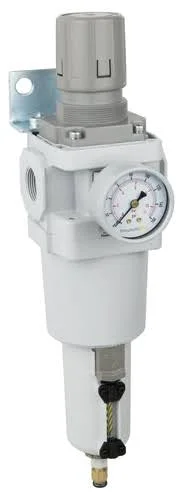 PneumaticPlus Saw600-n06bg Compressed Air Filter Regulator Piggyback Combo 3/4 inch NPT - Poly Bowl - Manual Drain, Bracket, Gaug
