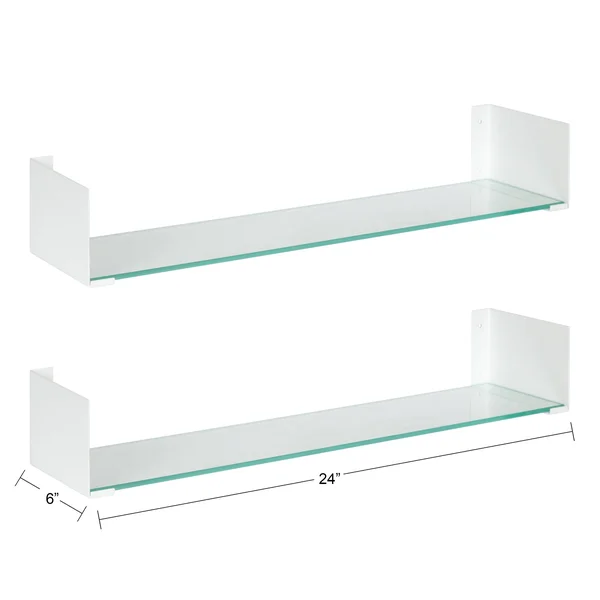 Kate and Laurel Rodi Wall Shelf Set - 2 Piece - Black