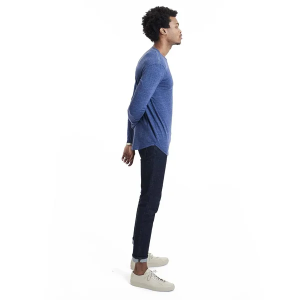 Goodlife Men's Tri-Blend L/S Scallop Crewneck T-Shirt - White