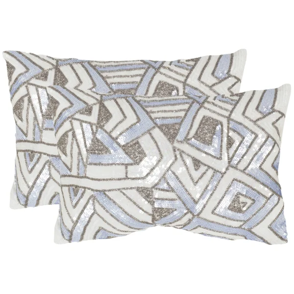 Safavieh Ricci Lilac Haze 18 in. x 12 in. Throw Pillow (Set of 2)