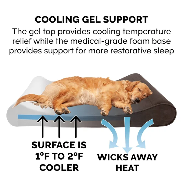 FurHaven Pet Bed - Cooling Gel Microvelvet Luxe Lounger Dog Bed - Giant - Espresso