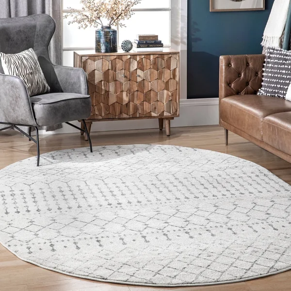 nuLOOM Moroccan Blythe Area Rug, 6& Round, Light Multi