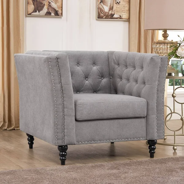 Kingway Furniture Zaina Microfiber Living Room Chair in Black