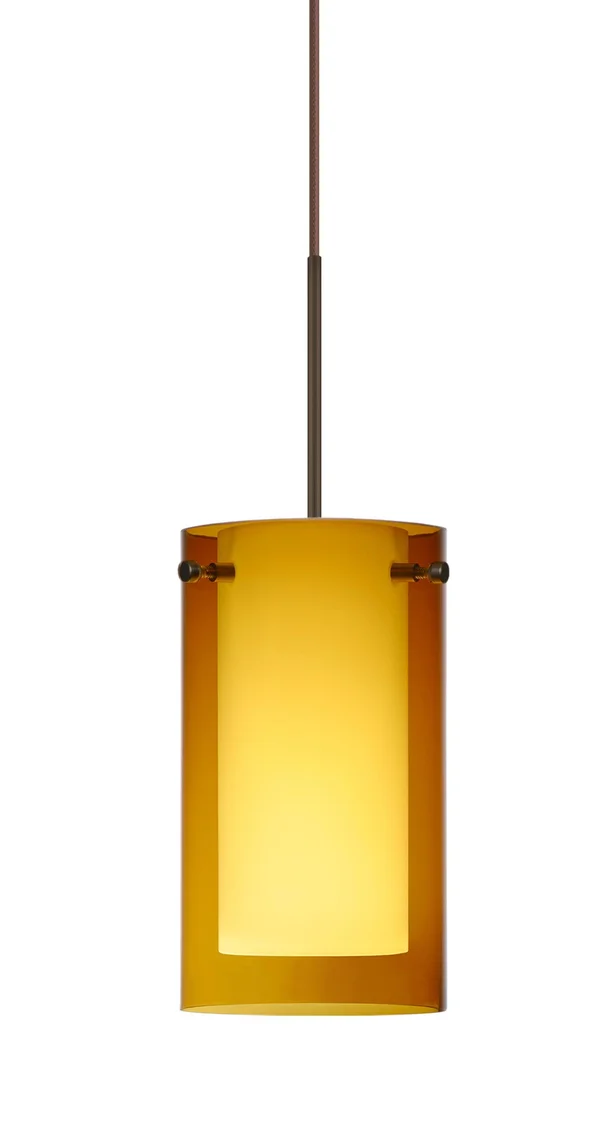 Besa Lighting 1XT-G44007-LED-BR Pahu Pendant Light, Bronze