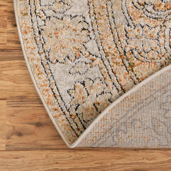 Isabella 5 ft Round Beige Area Rug