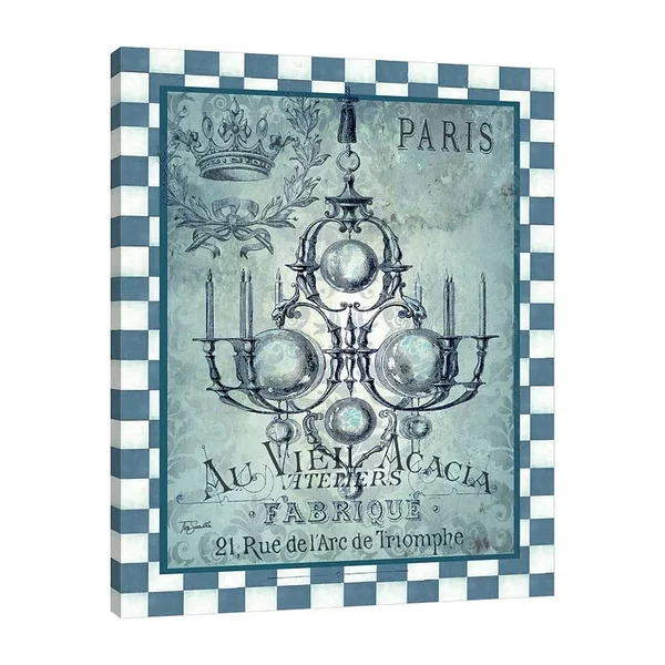 &Vintage Chandelier III& Graphic Art Print on Wrapped Canvas Ophelia & Co. Size: 25x22 H x 20x22 W