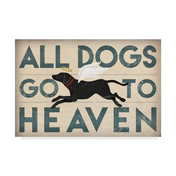 Trademark Fine Art 'All Dogs Go to Heaven I' Canvas Art by Ryan Fowler - Size: 22 x 32