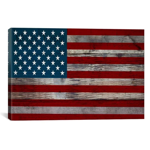 iCanvas Flg418-1pc3-18x12 US Constitution - American Flag, Wood Boards Canvas Print