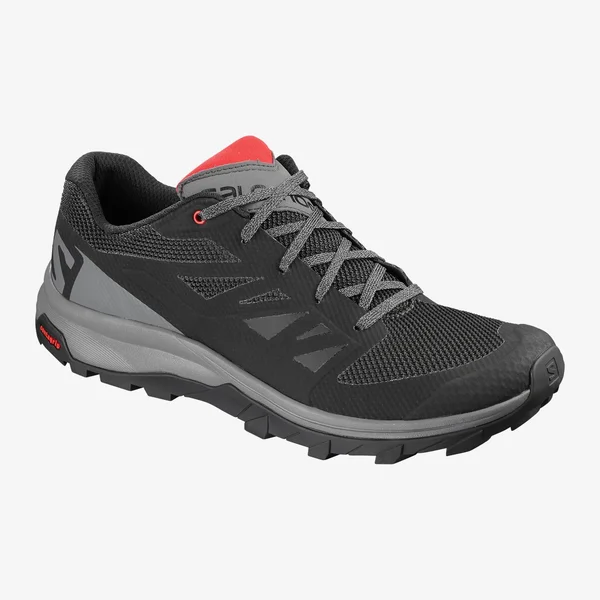 Salomon Men's Outline - 8.5, Black/Quiet Shade/High Risk Red