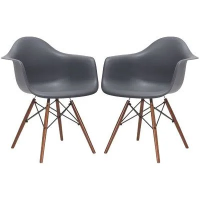 Langley Street Quintus Dininger Dining Chair Seat Color: Gray - Leg Color: Natural
