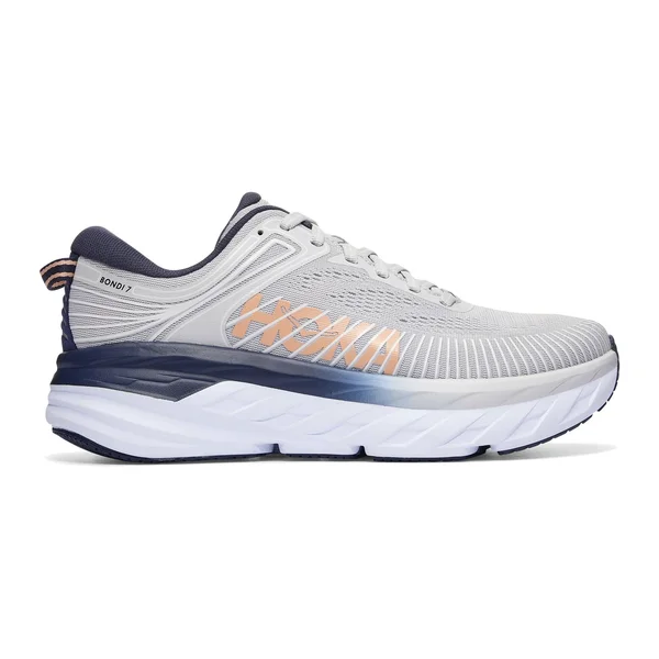 Hoka One One Bondi 7 Wide 7.5 - Lunar Rock/Black Iris LRBI (Women's)