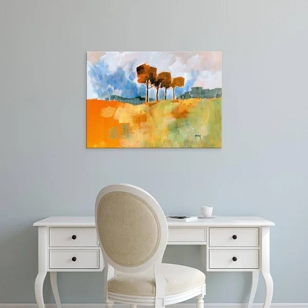 Easy Art Prints Paul Bailey's 'Four Trees' Premium Canvas Art - 15 x 21 - Modern Black Frame