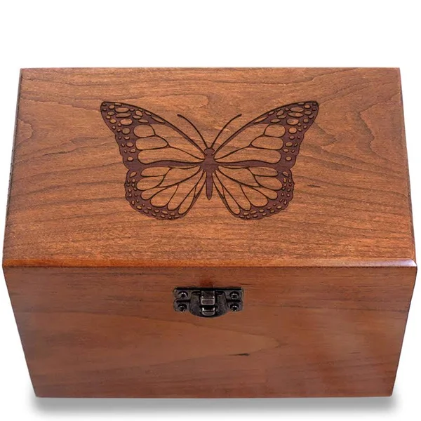 Butterfly Cherry Personalized 4x6 Recipe Card Box
