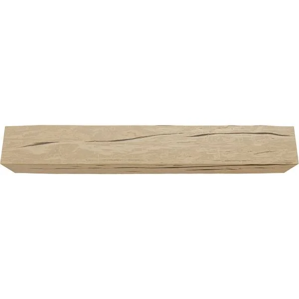 Ekena Millwork MANURW06X06X48PP 6x22H x 6x22D x 48x22W Riverwood Faux Wood Fireplace Mantel - Natural Pine