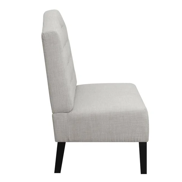 HomeFare Biscuit Tufted Entryway Bench in Mist Gray