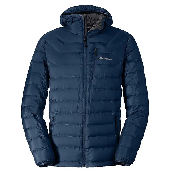 Eddie Bauer First Ascent Men's Downlight Stormdown Hooded Jacket - Small - Medium Indigo