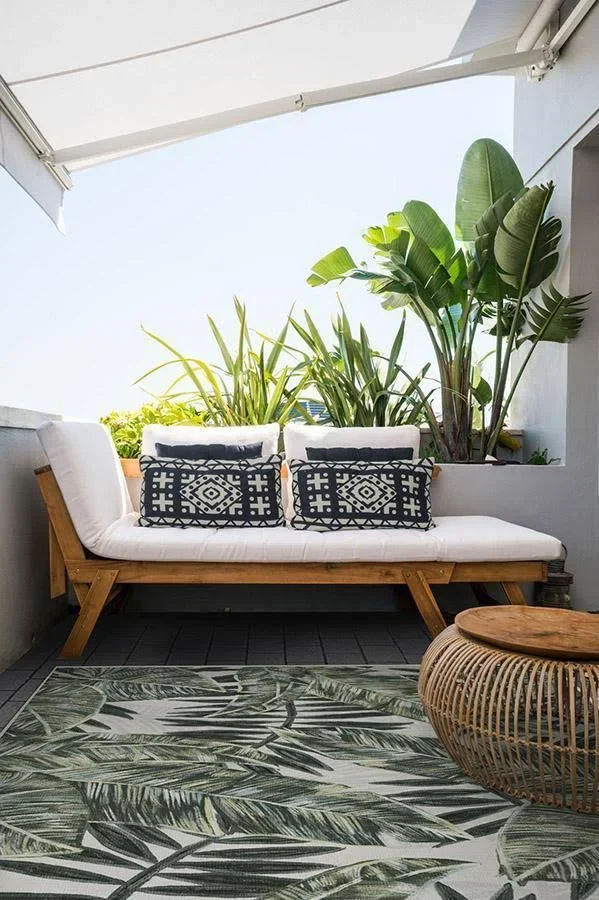 8&x10& - Machine Washable Area Rug, Kid & Pet Friendly, Outdoor Rug, Outdoor Filifera Palm Green Rug, Ruggable