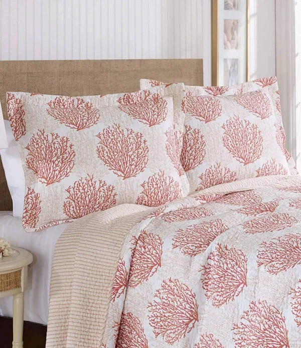 Laura Ashley Coral Coast Quilt Set Twin