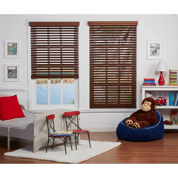 Copper Grove Yerevan 72-Inch Dark Oak Cordless Faux Wood Blind - 54 x 72