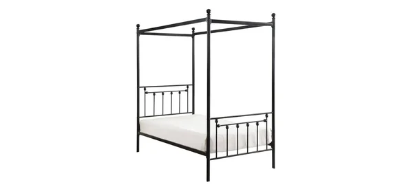 Homelegance Chelone Metal Canopy Bed - Twin, Black