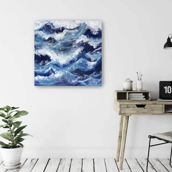 Ocean Spray Canvas Giclee Wall Art Blue 30x22 x 30x22, Polyester