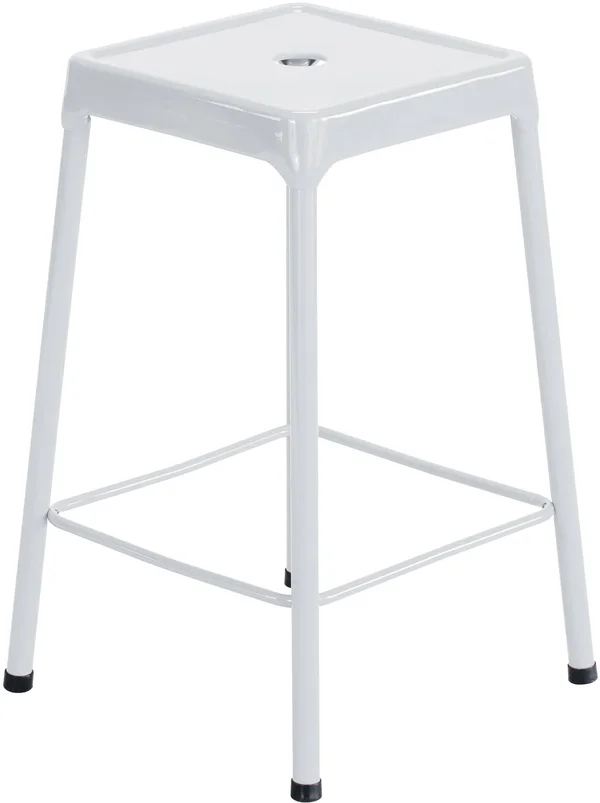 Safco Steel Counter - Stool - square - powder-coated steel - white