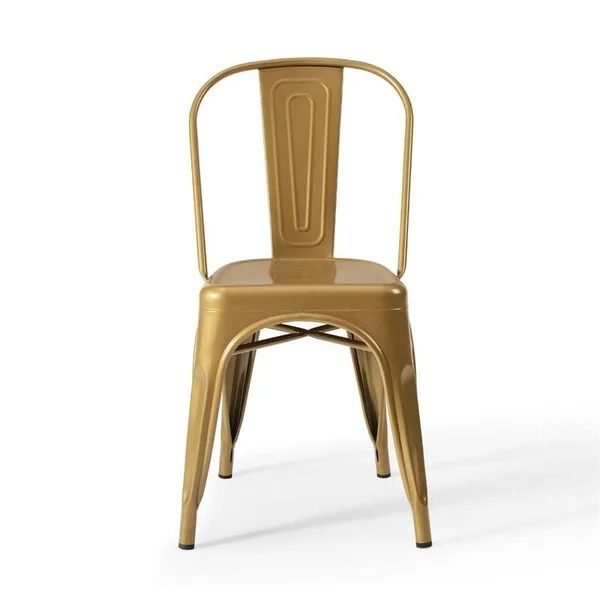 Hawthorne Collections Dining Side Chair in Gold (Set of 2)