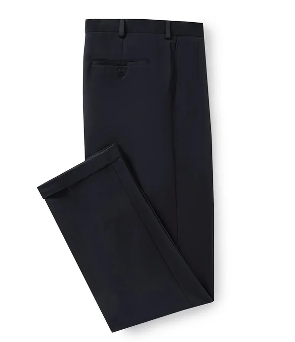 Roundtree Yorke Travel Smart Non-Iron Pleated Ultimate Comfort Microfiber Dress Pants, Mens, 42 34, Navy - Dillard&s Exclusive