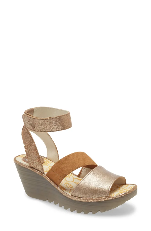 Women's Fly London Yode Wedge Sandal, Size 8-8.5US - Beige